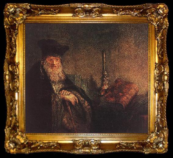 framed  REMBRANDT Harmenszoon van Rijn Old Rabbi (detail) dh, ta009-2